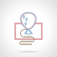 Thin color line style balloon vector icon