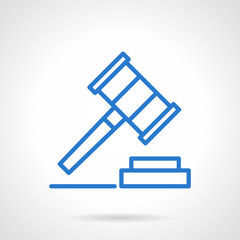 Gavel vector icon blue simple line style