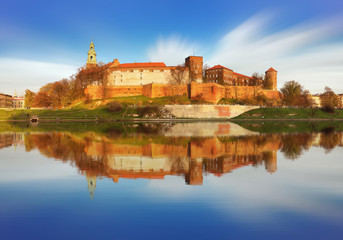 Naklejka na ściany i meble Royal castle of the Polish kings on the Wawel hill, Kwakow, Poland