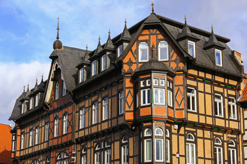 Fototapeta premium Nice fachwerk House on the Market Square in Wernigerode, Germany