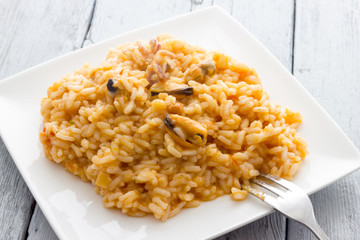 Risotto with seafood