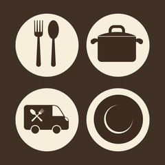 Menu and restaurant icons design 