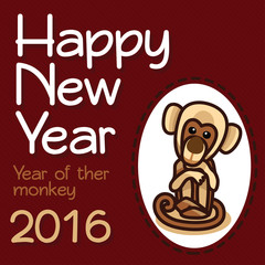 Year of ther monkey 2016. Happy New Year