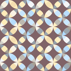 Vintage round geometric abstract seamless pattern. Vector illustration.