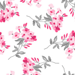 Fototapeta na wymiar Floral pattern with pink flowers