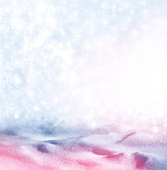 Background of snow. Winter landscape. Photo.