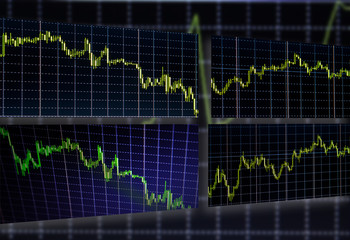 Stock exchange chart graph. Finance business background. Abstract stock market diagram candle bars trade.