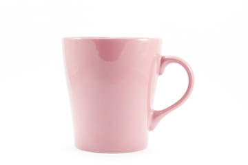 Pink mug isolated on white background