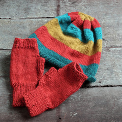 winter, knitted gloves, knit hat