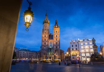 Fototapeta premium 7 AUG 2014 Krakow ,old town of Krakow in Poland at night 7Aug