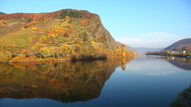 Autumn on the river Moselle near Cochem, Germany