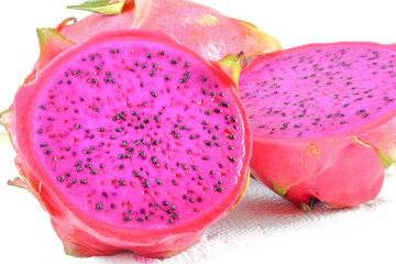 Dragon fruit half sliced