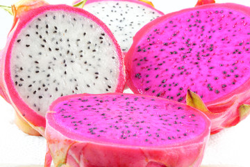 Dragon fruit half sliced