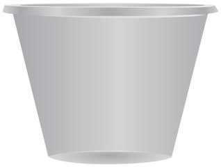 Plastic cup-shaped container for medication