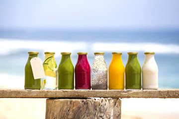 Organic cold-pressed raw vegetable juices
