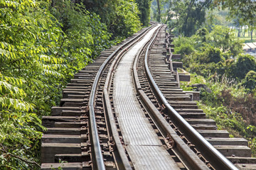 Obraz premium Railway track in Kanchanaburi province, Thailand