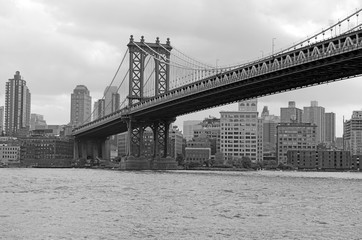 Manhattan Bridge and East River, New York City