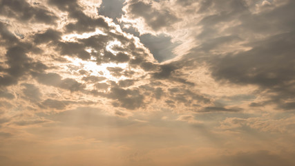 Light streaming through clouds