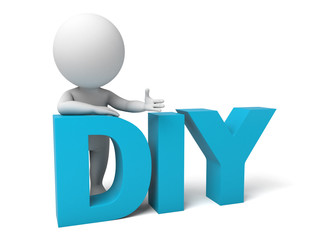 3d people with the word DIY. 3d image. Isolated white background.