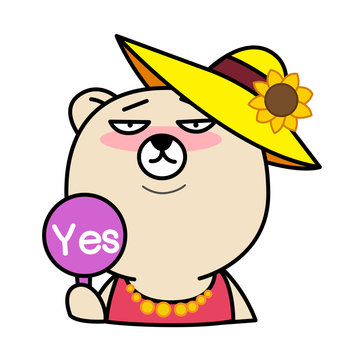 recommend clip art: Cartoon bear with Yes Sign