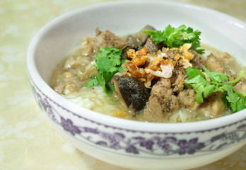 soft-boiled rice with duck