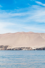 Fototapeta na wymiar El Candelabro, Ballestas Islands, Peru, South America