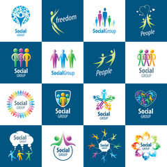 Fototapeta na wymiar Social Group logos