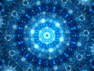 Fototapeta premium Blue glowing spherical fractal artwork