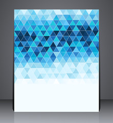 Abstract digital business brochure flyer, geometric design in A4 size, layout cover design in blue colors.