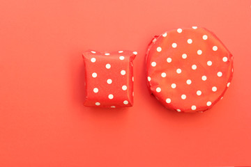 Set of polka dot gift boxes