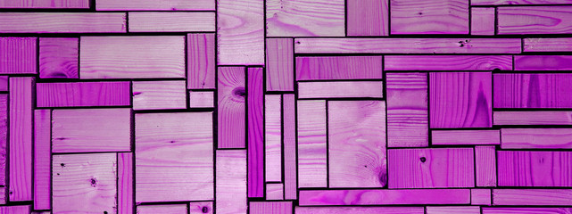 Pink wooden background grid abstract - panorama / banner.