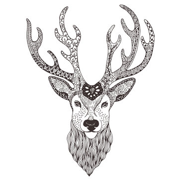 Deer head tattoo mehendi