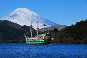 富士山と芦ノ湖と海賊船