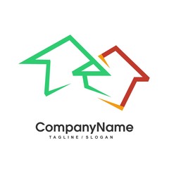 Abstract Two Line House Logo