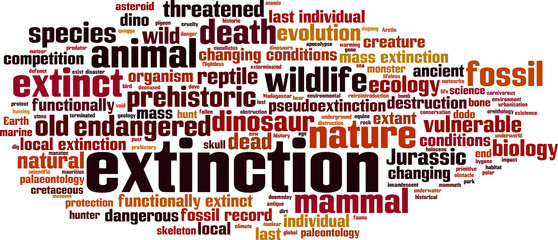 Extinction word cloud concept. Vector illustration