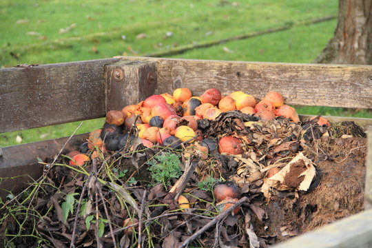 Komposthaufen im Garten