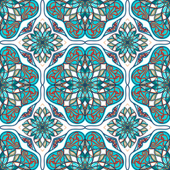 Vector seamless texture. Beautiful colored pattern for design and fashion with decorative elements