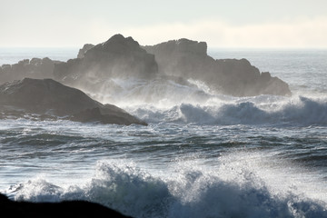 Dangerous cliff in a stormy day