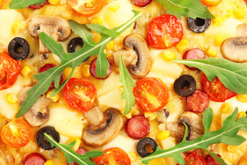 Delicious pizza, close-up