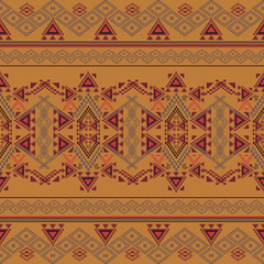 Vector seamless texture. Ethnic tribal geometric pattern. Aztec ornamental style