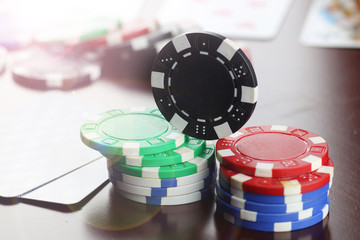 poker chips Cards