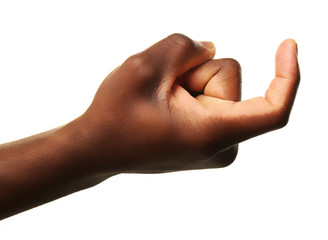 Human hand isolated on white