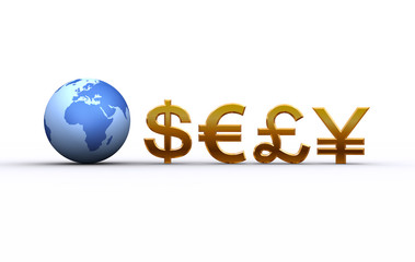 通貨と地球（ヨーロッパ,アフリカ）