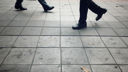 Walking on the street.
