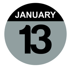 13 january calendar circle