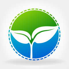 Eco leaf vector logo
