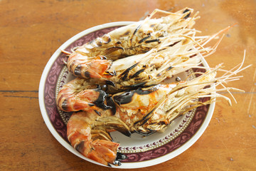 Grilled big shrimps