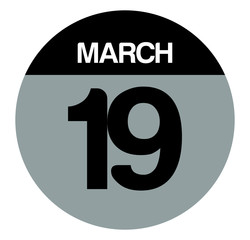 19 march calendar circle