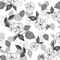 Beautiful hand-drawn flowers. Floral seamless pattern 34