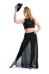 Blonde ballerina dancing